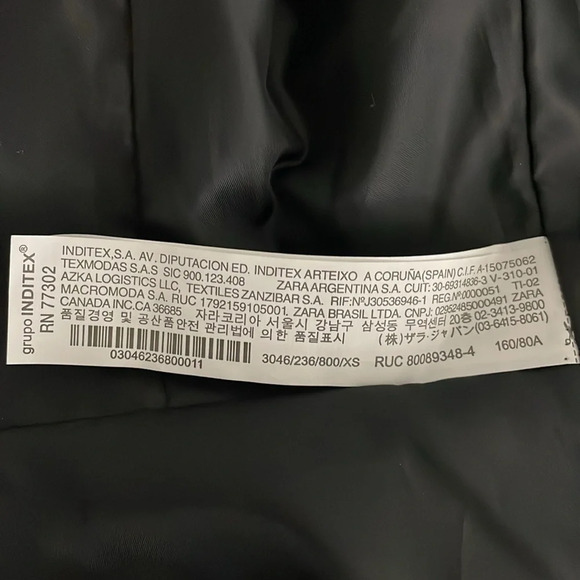 Zara Basic Outerwear Faux Leather Moto Jacket Black Silver Zipper Size XS - Picture 8 of 12